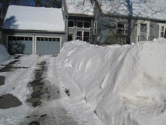 4 ft snowbanks